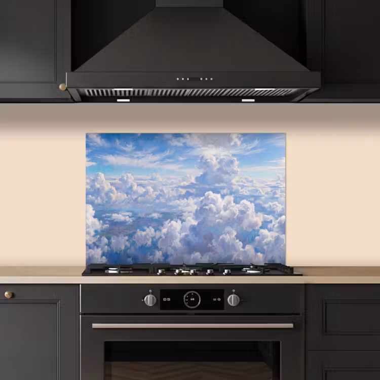 Wolken - Lucht - Natuur - Abstract - Blauw keuken achterwand spatscherm klein -sfeer1