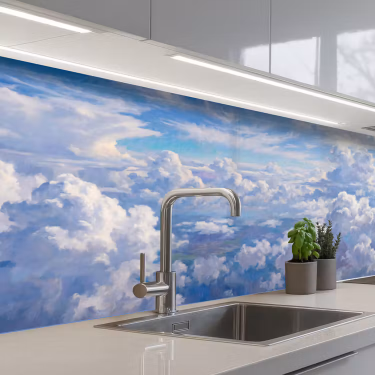 Wolken - Lucht - Natuur - Abstract - Blauw keuken achterwand 2 middel -3d_schuin