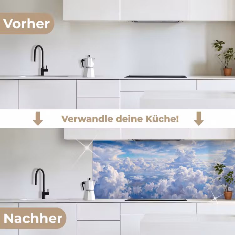 Wolken - Lucht - Natuur - Abstract - Blauw keuken achterwand 2 middel -voor-na_DE