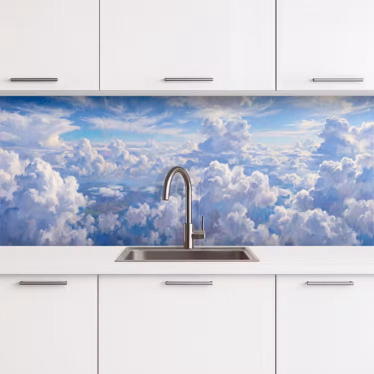 Wolken - Lucht - Natuur - Abstract - Blauw keuken achterwand 2 middel -3d