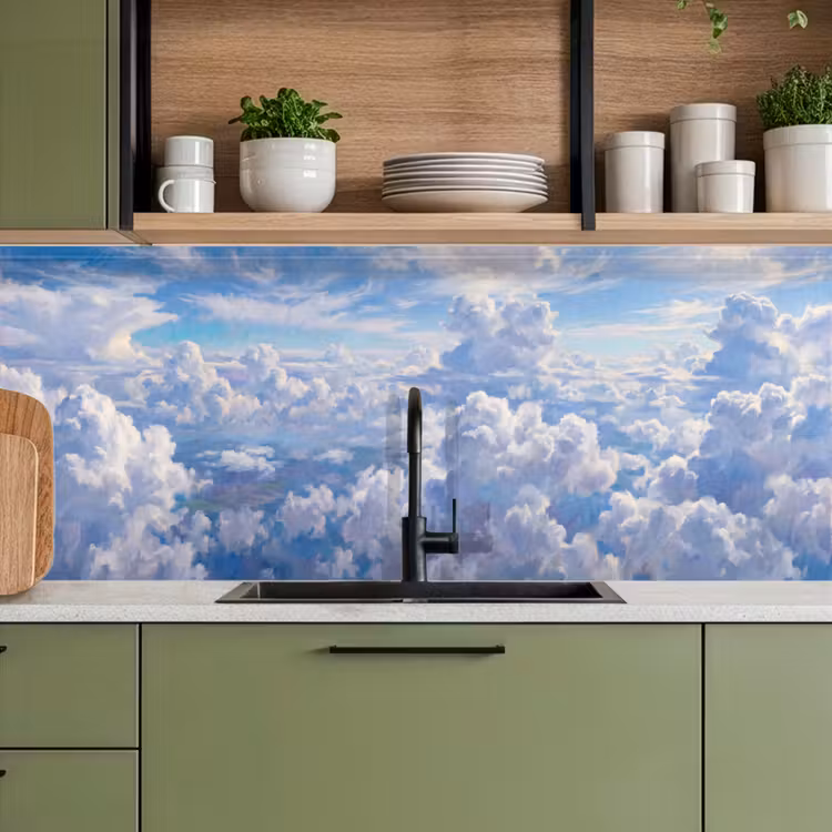 Wolken - Lucht - Natuur - Abstract - Blauw keuken achterwand 2 middel -sfeer3