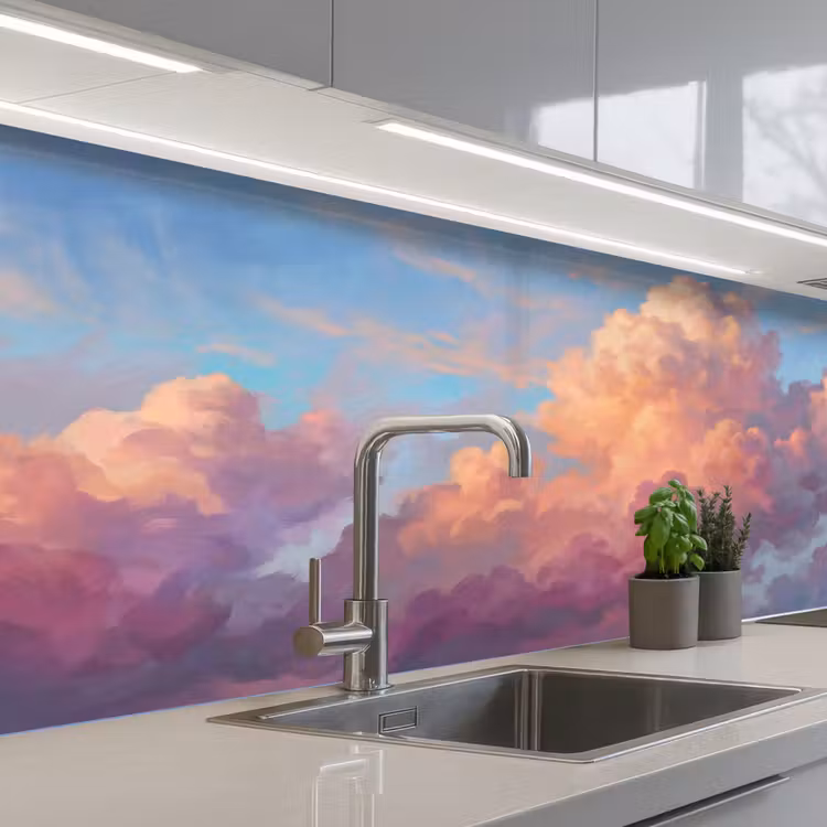 Wolken - Lucht - Natuur - Abstract - Kleurrijk keuken achterwand 2 middel -3d_schuin