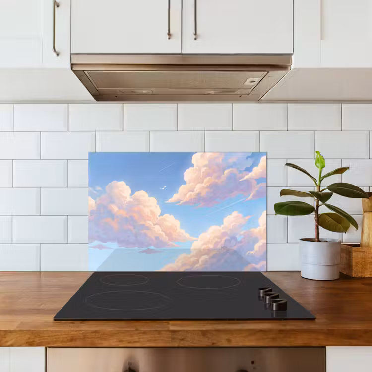 Wolken - Lucht - Natuur - Blauw keuken achterwand spatscherm klein -sfeer2