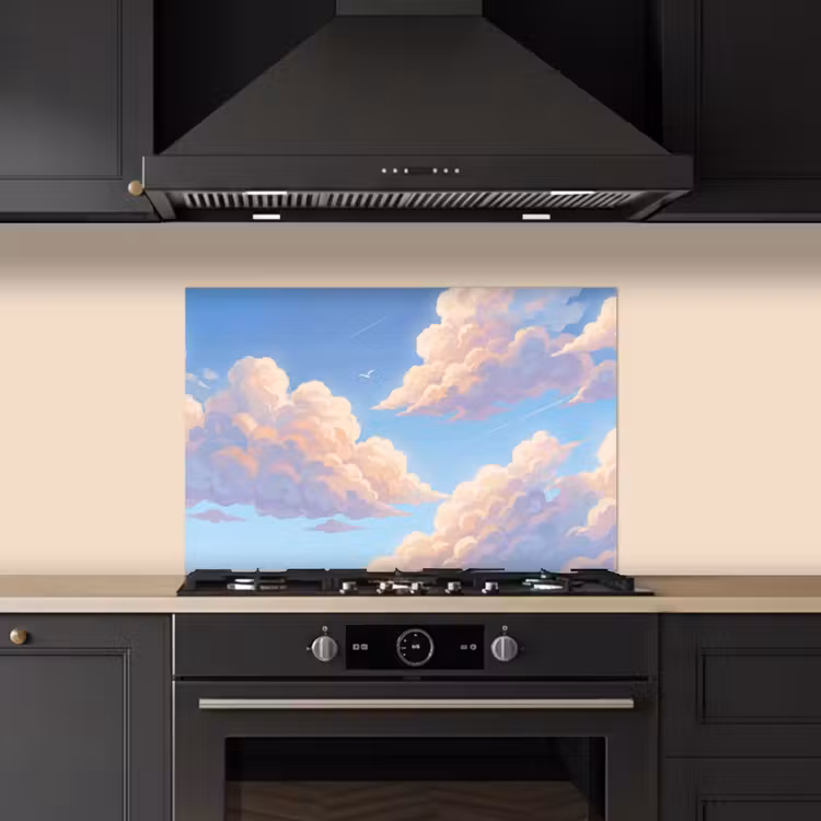 Wolken - Lucht - Natuur - Blauw keuken achterwand spatscherm klein -sfeer1