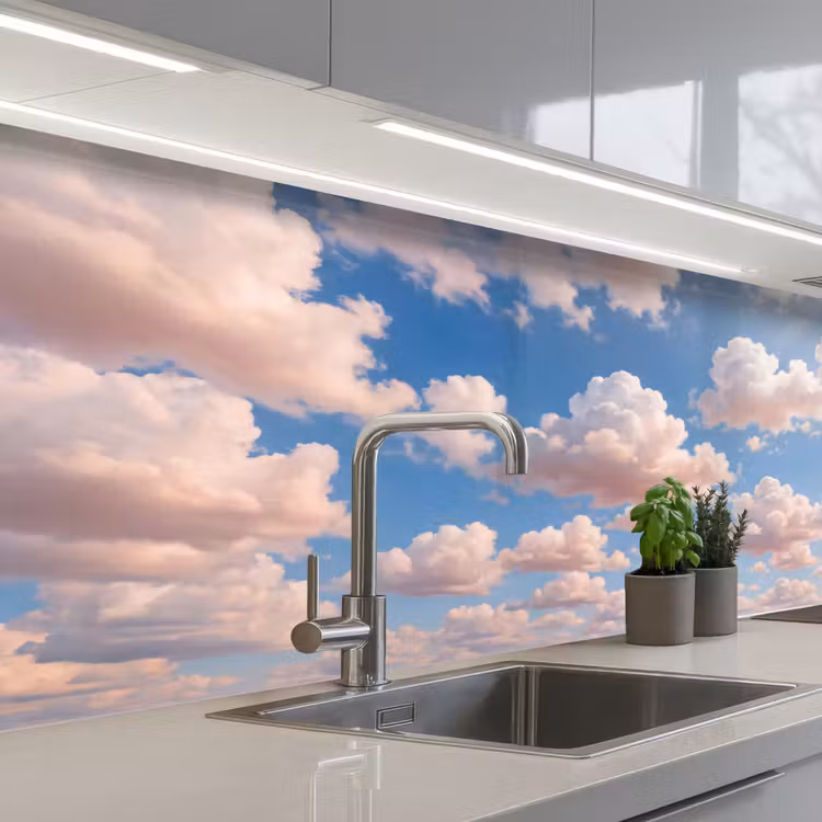 Wolken - Hemel - Natuur - Licht - Blauw keuken achterwand 2 middel -3d_schuin