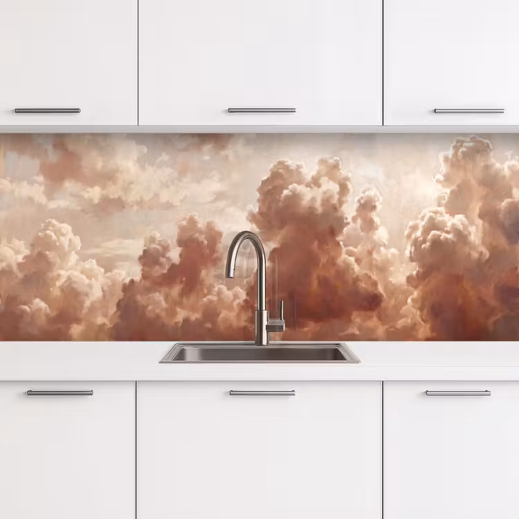 Wolken - Lucht - Natuur - Modern - Bruin keuken achterwand 2 middel -3d