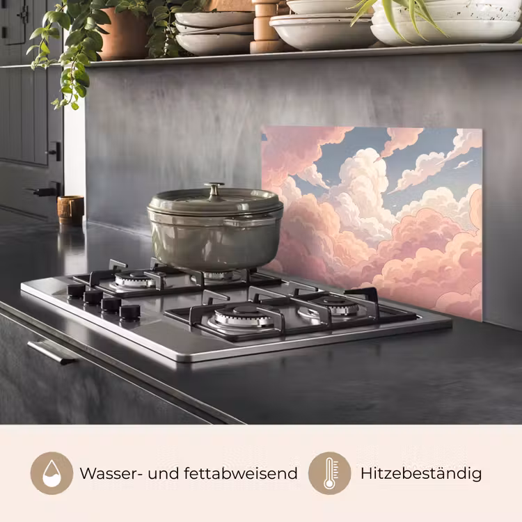 Wolken - Lucht - Natuur - Pastel - Roze keuken achterwand spatscherm klein -usp_DE