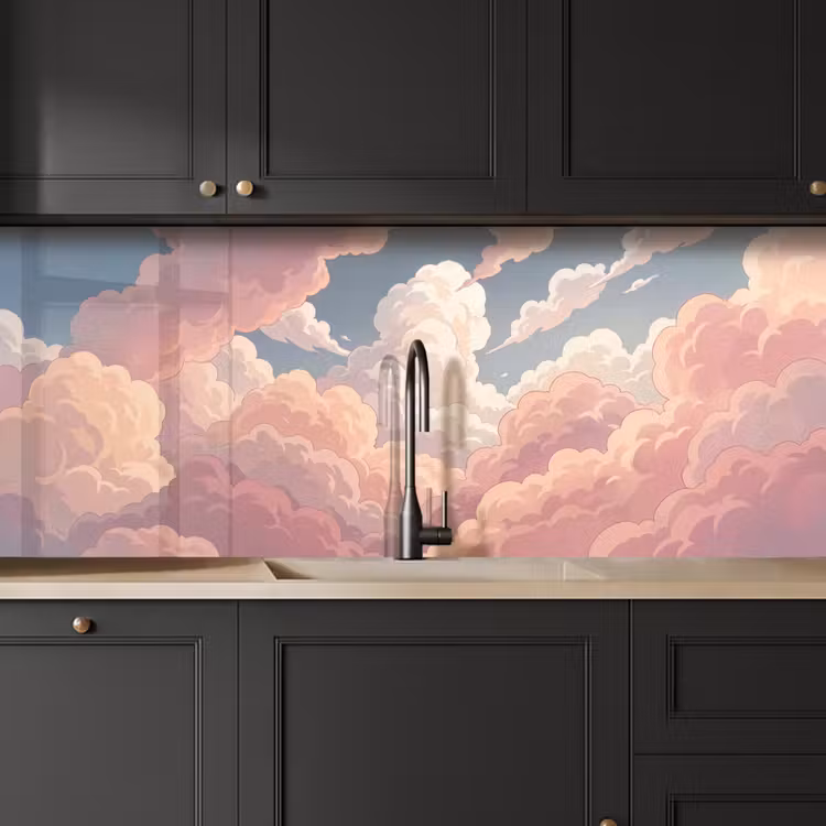 Wolken - Lucht - Natuur - Pastel - Roze keuken achterwand 2 middel -sfeer1