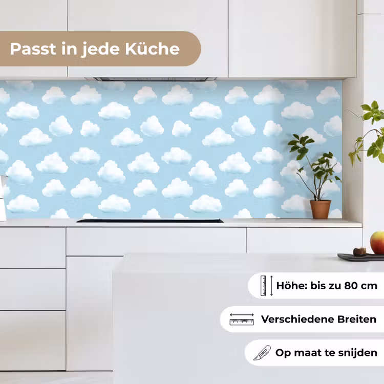 Wolken - Illustratie - Blauw keuken achterwand 2 middel 871 -sfeer4_DE