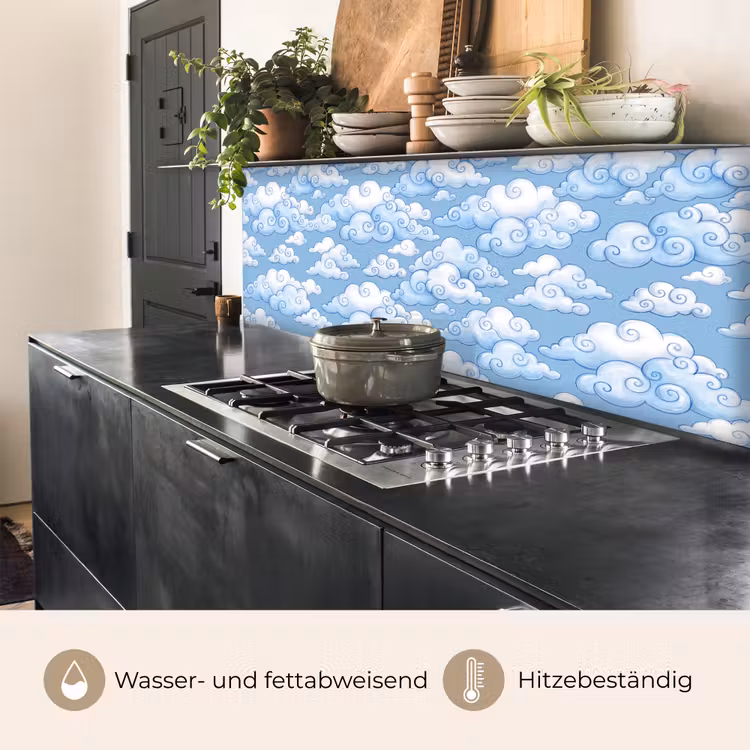 Wolken - Patroon - Hemel - Illustratie - Wit keuken achterwand 2 middel -usp_DE