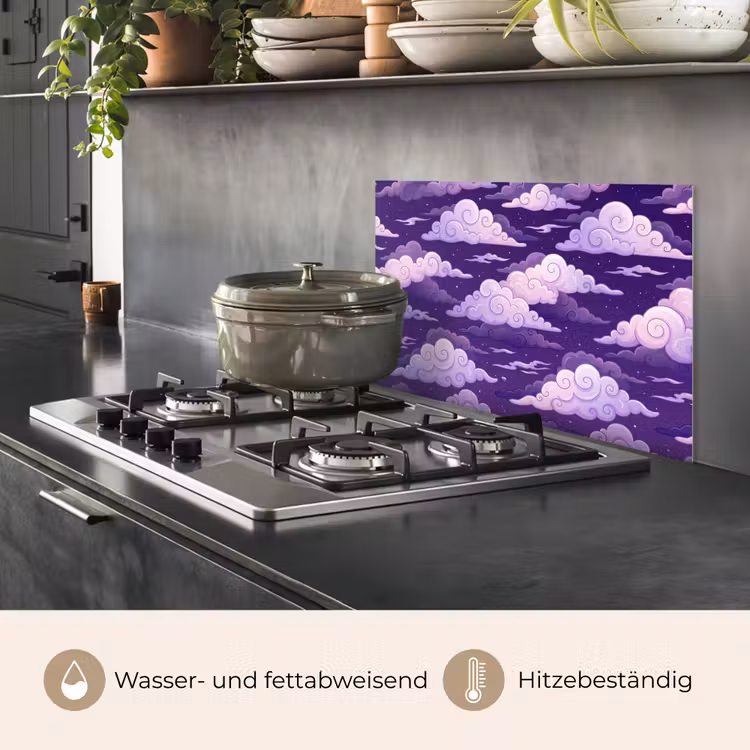 Wolken - Nacht - Natuur - Abstract - Paars keuken achterwand spatscherm klein -usp_DE