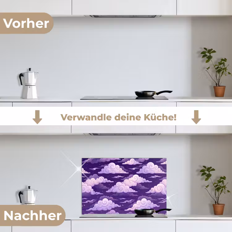 Wolken - Nacht - Natuur - Abstract - Paars keuken achterwand spatscherm klein -voor_na_DE