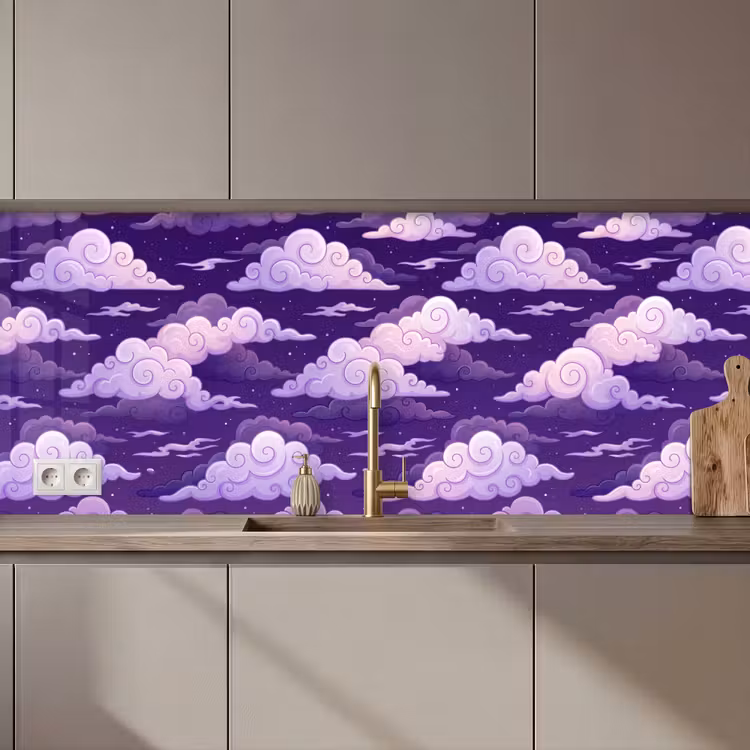 Wolken - Nacht - Natuur - Abstract - Paars keuken achterwand 2 middel zz_3dshopping