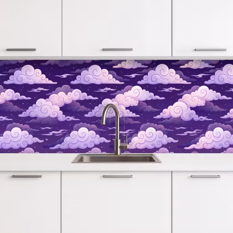 Wolken - Nacht - Natuur - Abstract - Paars keuken achterwand 2 middel -3d