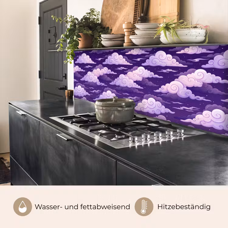 Wolken - Nacht - Natuur - Abstract - Paars keuken achterwand 2 middel -usp_DE