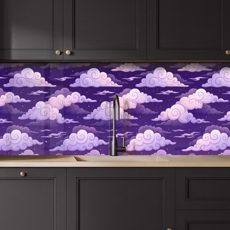 Wolken - Nacht - Natuur - Abstract - Paars keuken achterwand 2 middel -sfeer1
