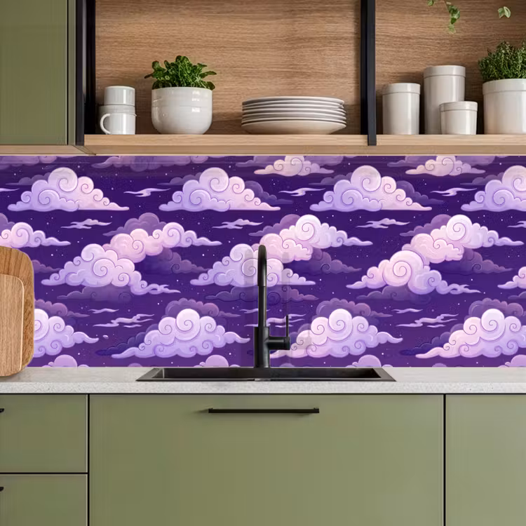 Wolken - Nacht - Natuur - Abstract - Paars keuken achterwand 2 middel -sfeer3