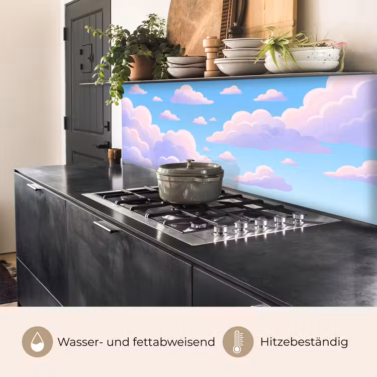 Wolken - Roze - Blauw - Natuur - Modern keuken achterwand 2 middel -usp_DE