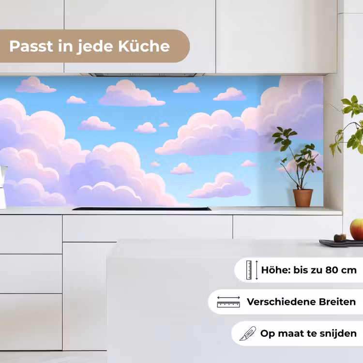 Wolken - Roze - Blauw - Natuur - Modern keuken achterwand 2 middel -sfeer4_DE