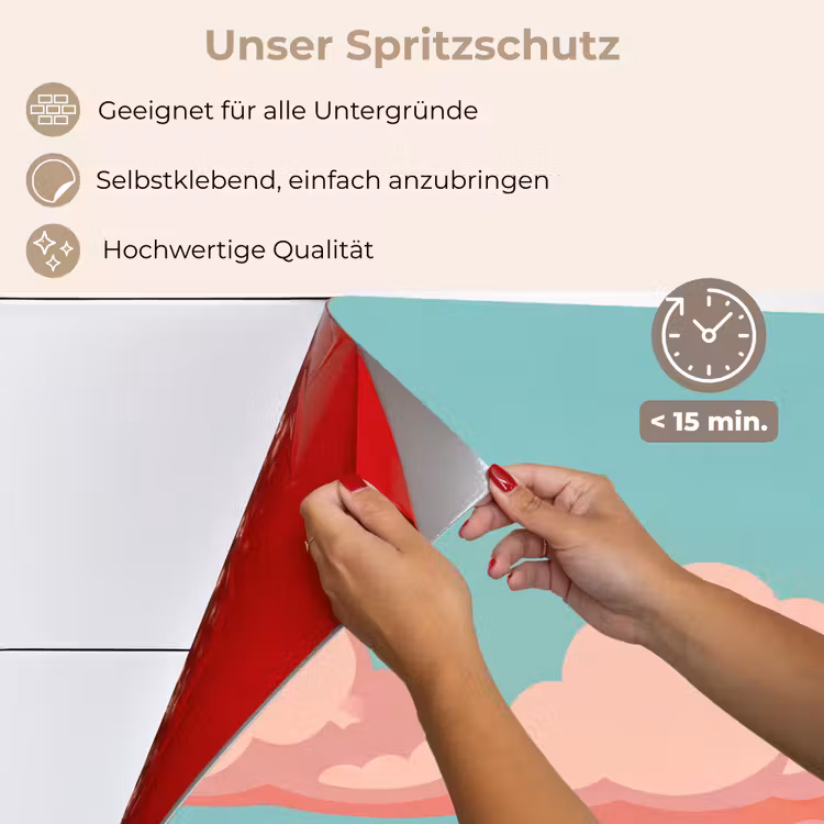 Wolken - Roze - Natuur - Modern - Pastel keuken achterwand spatscherm klein -spatscherm_DE