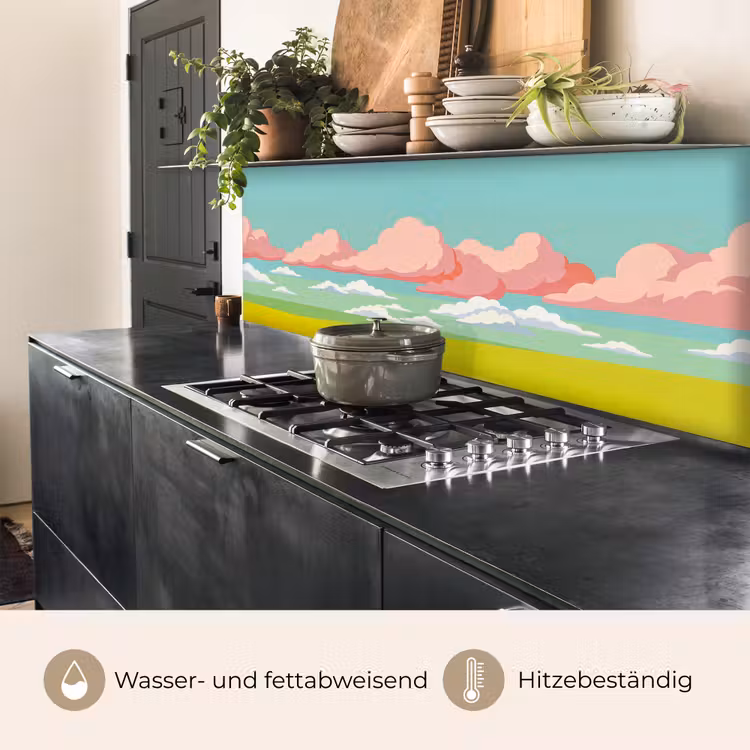 Wolken - Roze - Natuur - Modern - Pastel keuken achterwand 2 middel -usp_DE