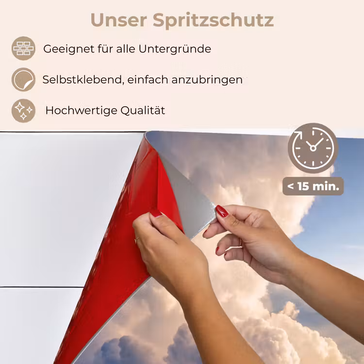 Wolken - Zonnestralen - Natuur - Wit keuken achterwand spatscherm klein -spatscherm_DE