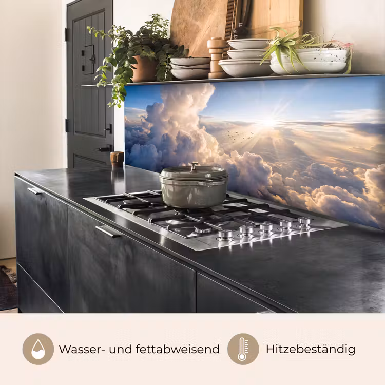 Wolken - Zonnestralen - Natuur - Wit keuken achterwand 2 middel -usp_DE