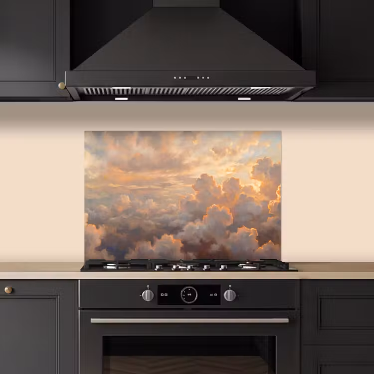 Wolken - Zonsondergang - Natuur - Abstract - Goud keuken achterwand spatscherm klein -sfeer1