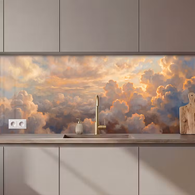 Wolken - Zonsondergang - Natuur - Abstract - Goud keuken achterwand 2 middel zz_3dshopping