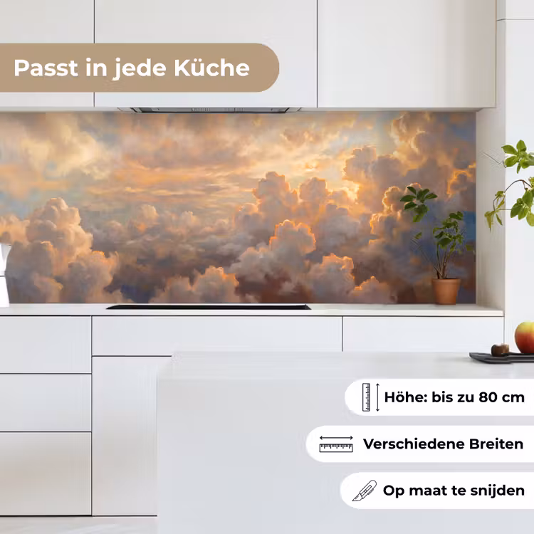 Wolken - Zonsondergang - Natuur - Abstract - Goud keuken achterwand 2 middel -sfeer4_DE