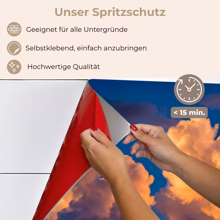 Wolken - Zonsondergang - Natuur - Oranje - Blauw keuken achterwand spatscherm klein -spatscherm_DE