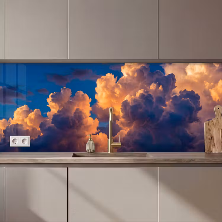 Wolken - Zonsondergang - Natuur - Oranje - Blauw keuken achterwand 2 middel zz_3dshopping
