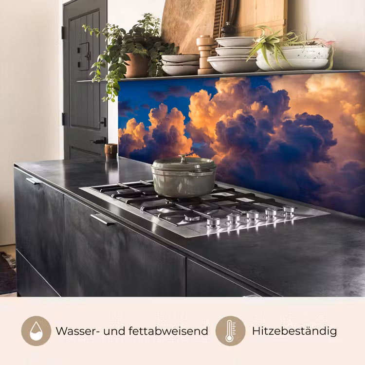 Wolken - Zonsondergang - Natuur - Oranje - Blauw keuken achterwand 2 middel -usp_DE