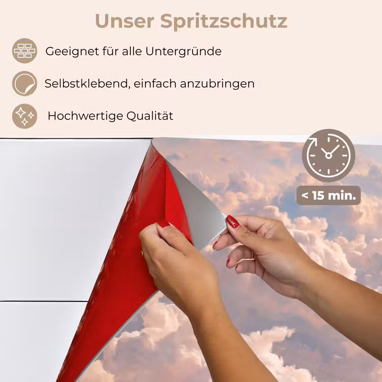 Wolken - Zonsondergang - Natuur - Pastel - Roze keuken achterwand spatscherm klein -spatscherm_DE
