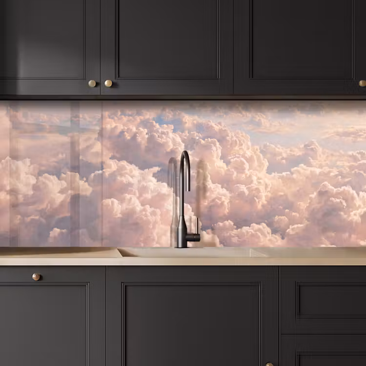Wolken - Zonsondergang - Natuur - Pastel - Roze keuken achterwand 2 middel -sfeer1