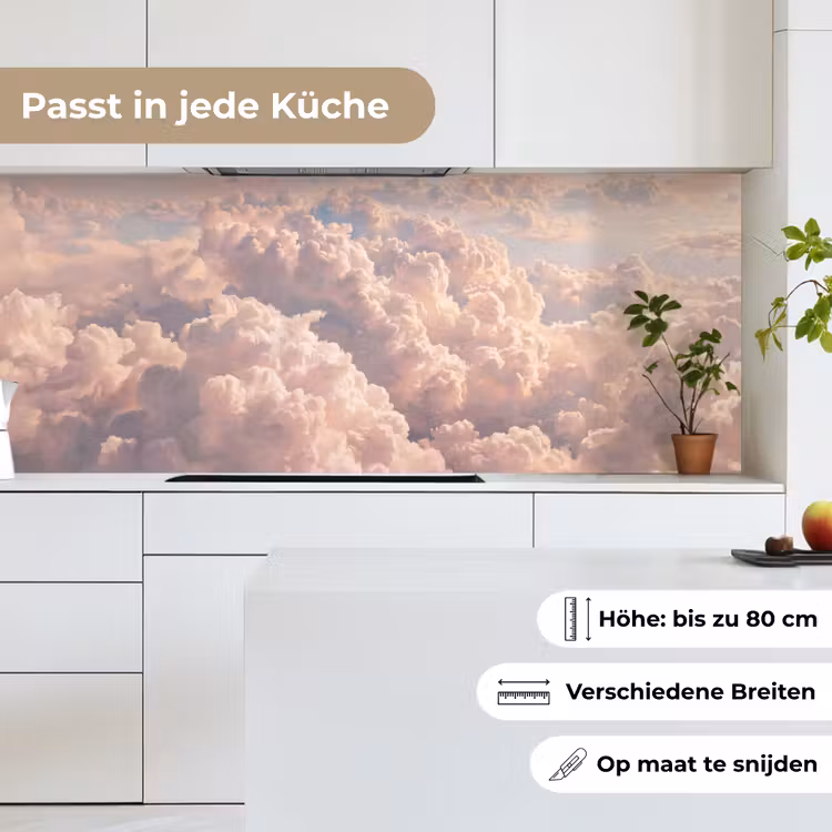 Wolken - Zonsondergang - Natuur - Pastel - Roze keuken achterwand 2 middel -sfeer4_DE