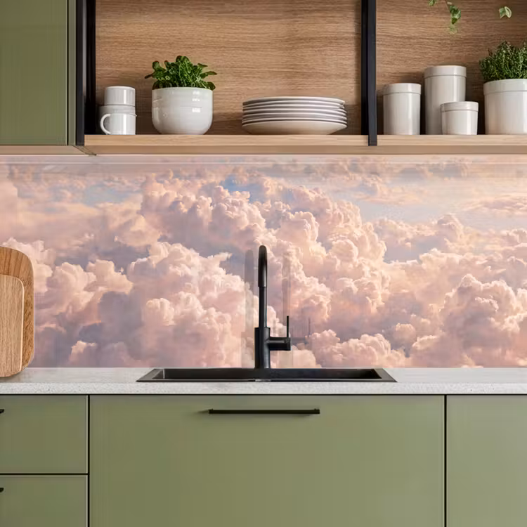 Wolken - Zonsondergang - Natuur - Pastel - Roze keuken achterwand 2 middel -sfeer3