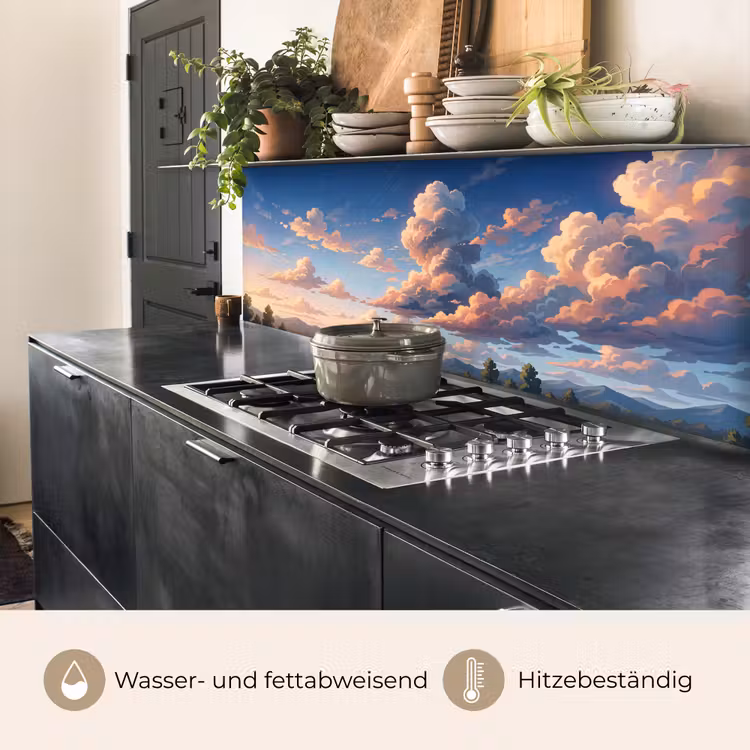Wolken - Daghemel - Natuur - Illustratie - Oranje keuken achterwand 2 middel -usp_DE