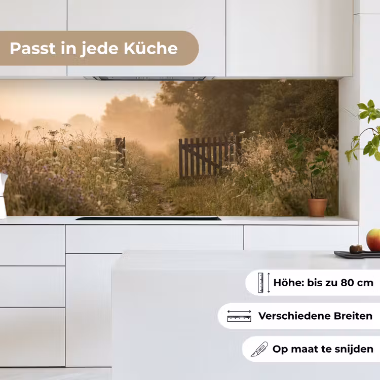 Hek - Natuur - Mist - Veld keuken achterwand 2 middel -sfeer4_DE