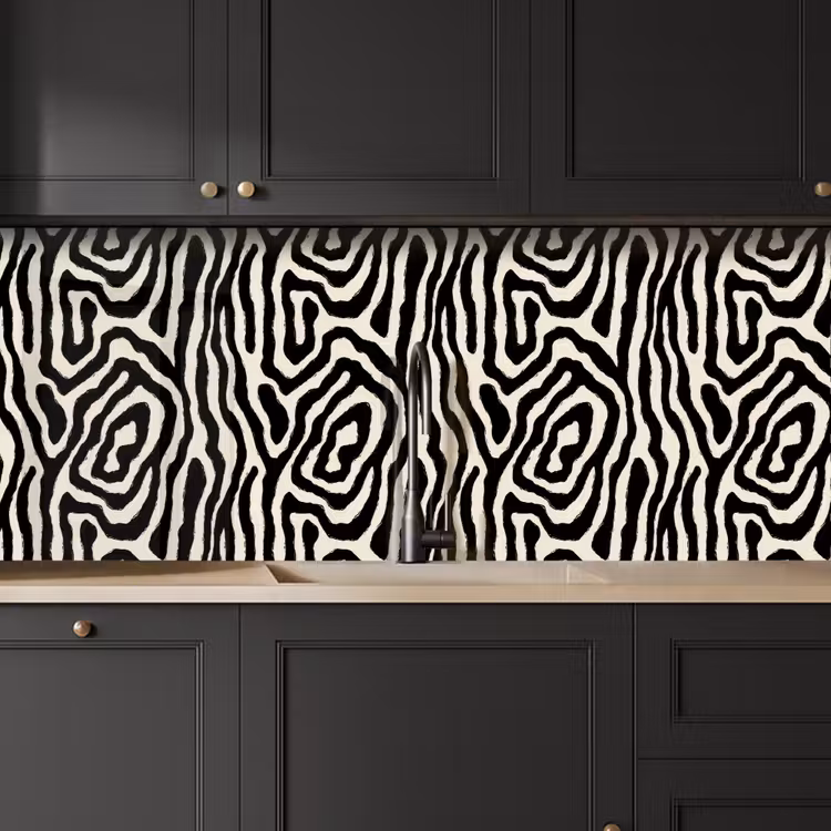 Zebra - Abstract - Zwart keuken achterwand 2 middel 871 -sfeer1