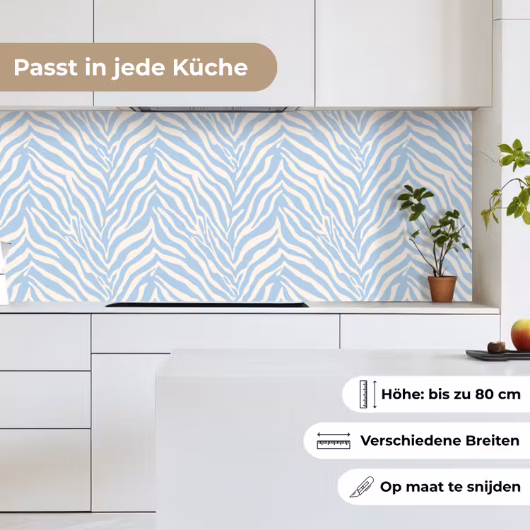 Zebra - Motief - Blauw - Wit keuken achterwand 2 middel 871 -sfeer4_DE