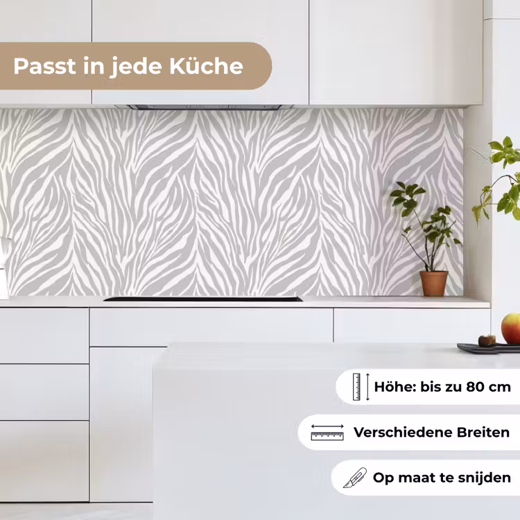 Zebra - Motief - Grijs keuken achterwand 2 middel 871 -sfeer4_DE