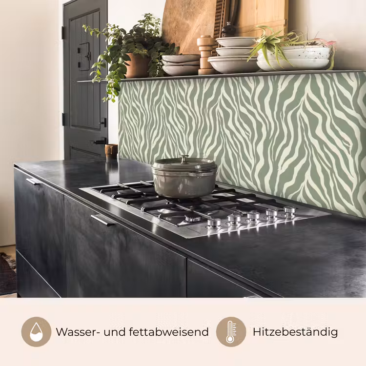 Zebra - Motief - Groen keuken achterwand 2 middel 871 -usp_DE