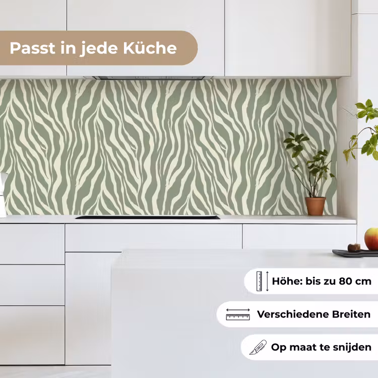 Zebra - Motief - Groen keuken achterwand 2 middel 871 -sfeer4_DE