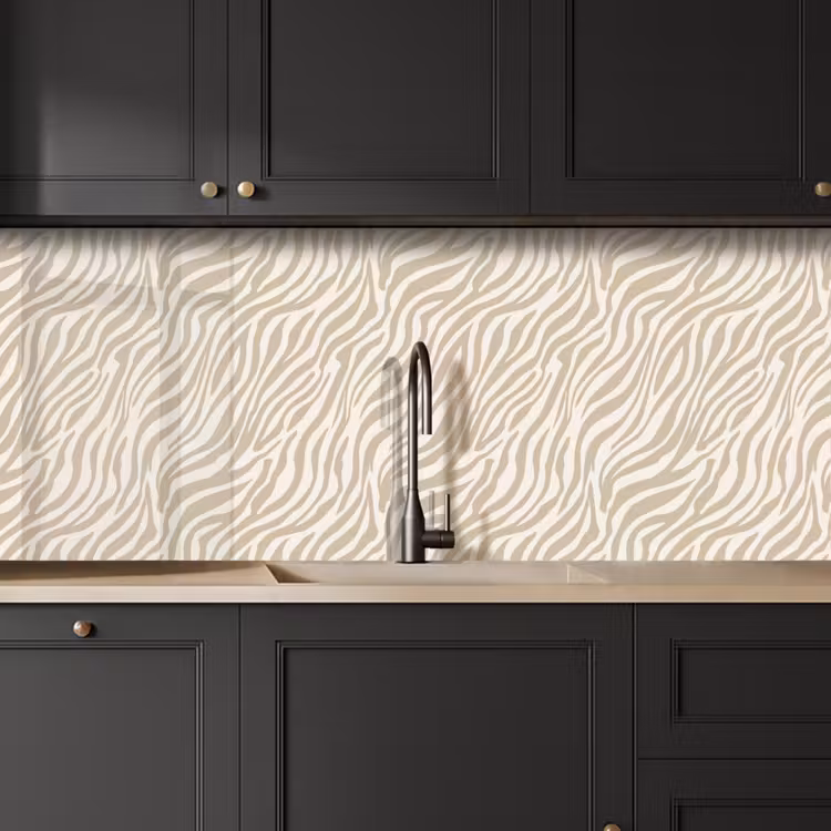 Zebra - Patroon - Beige keuken achterwand 2 middel 871 -sfeer1