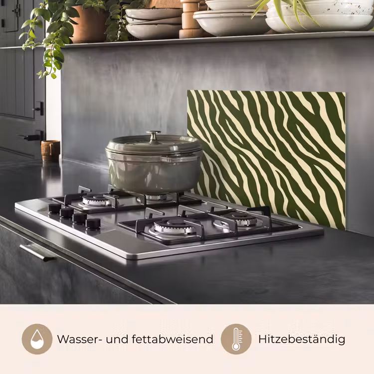 Zebra - Patroon - Groen keuken achterwand spatscherm klein 900 -usp_DE