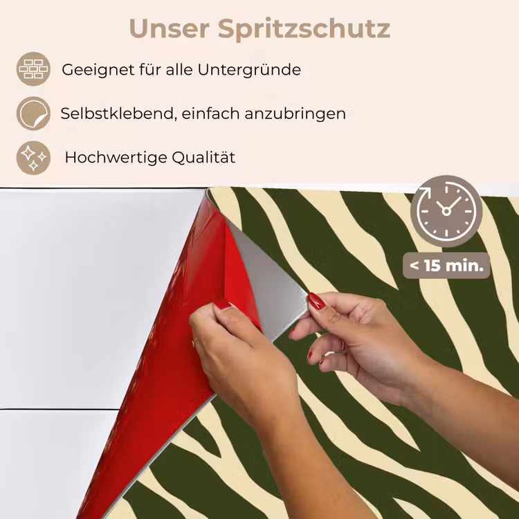 Zebra - Patroon - Groen keuken achterwand spatscherm klein 900 -spatscherm_DE