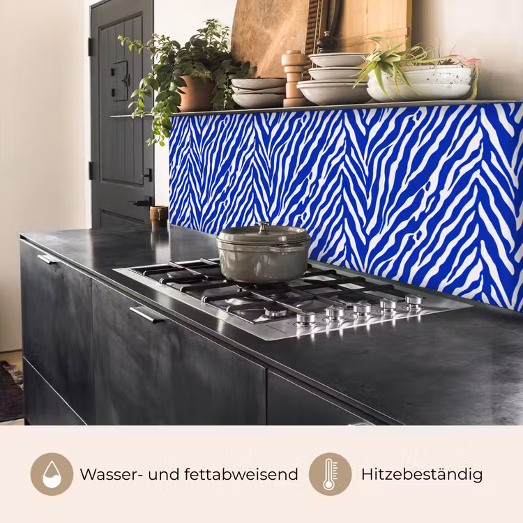 Zebra - Patroon - Kobalt - Blauw keuken achterwand 2 middel 871 -usp_DE