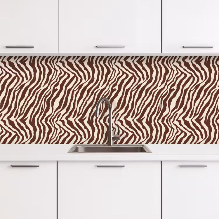 Zebra - Patroon - Zwart - Wit keuken achterwand 2 middel 871 -3d