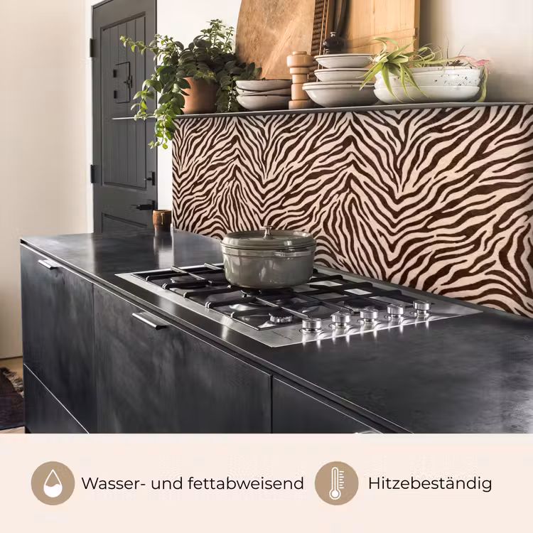 Zebra - Strepen - Bruin keuken achterwand 2 middel -usp_DE